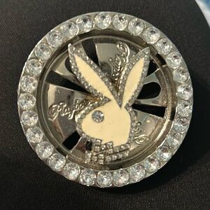 VINTAGE Playboy Bunny Spinning Rhinestone Buckle Excellent Condition